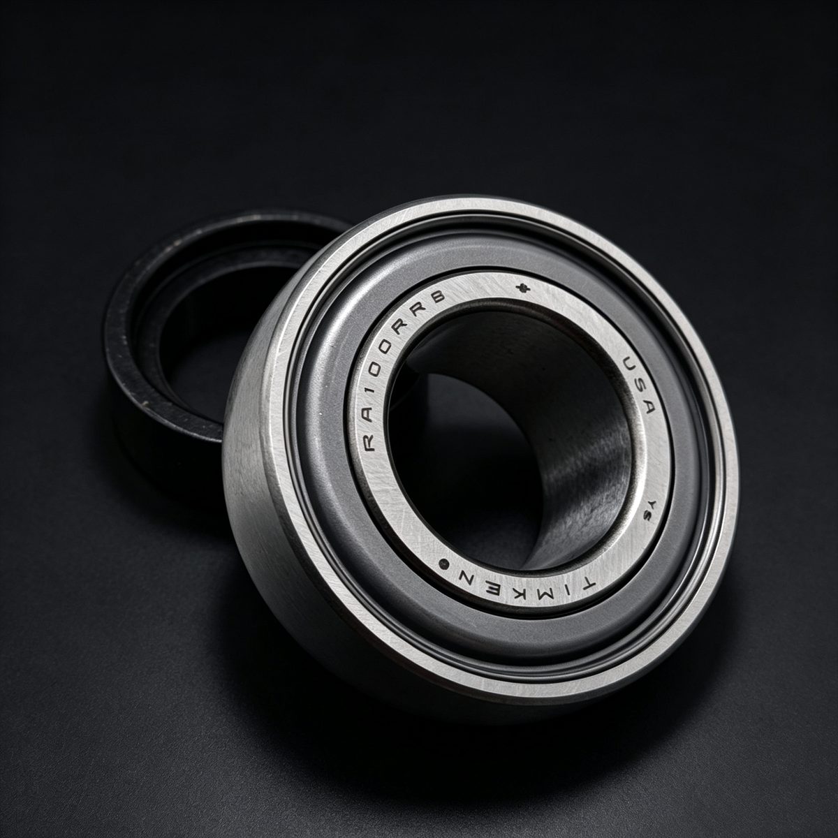 RA100RRB insert bearing, 1 in bore, spherical OD, with locking collar